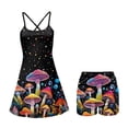 thumbnail image 5 of Yuyamidu Mushroom Women Sleeveless A Line Dress Starry Sky Summer Athletic Dress Trendy Tennis Golf Workout Dresses with Shorts Two Piece Activewear Dresses Size M, 5 of 7