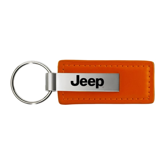 Jeep Rectangular Leather Key chain (Orange)