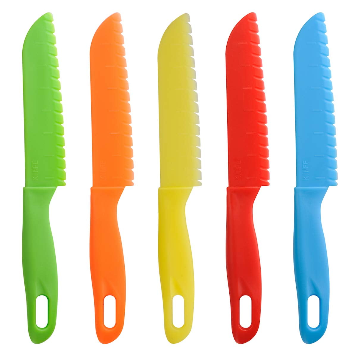 ONUPGO 5 Pieces Kids Kitchen Knife Set, Toddler?Plastic Kitchen Knife