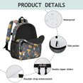 thumbnail image 4 of Mushroom and Leaf Blue Pattern Backpack for School, Cute School Bag with Adjustable Shoulder Straps and Padded Back, 15"x11.42"x5.5", 4 of 5