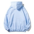 thumbnail image 3 of Dagegui Hooded Sweatshirts for Men Big and Tall Drawstring Pullover Sweatshirt Cotton Casual Loose Fit Hoodies with pocket Sky Blue L, 3 of 3