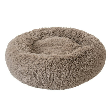 Round Plush Pet Bed for Dogs & Cats,Fluffy Soft Warm...