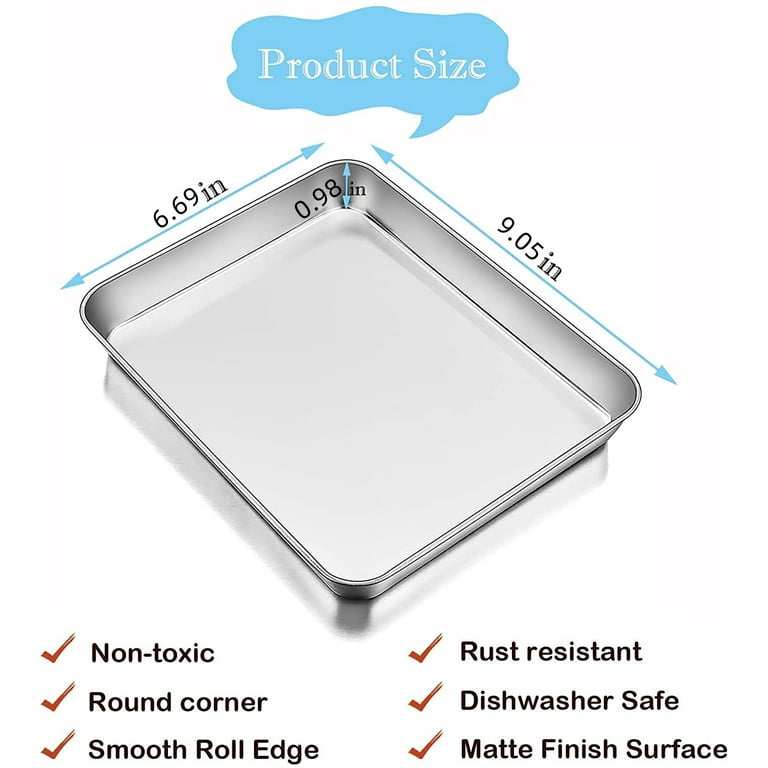 Sheet Pan,Cookie Sheet,Hotel Pan,Heavy Duty Stainless Steel Baking Pans,Toaster  Oven Pan,Jelly Roll Pan,Barbeque Grill Pan,Deep Edge,Superior Mirror  Finish, Dishwasher Safe by Casewin 