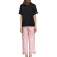 thumbnail image 5 of 2Pcs Polka Dots Pajamas Set for Women Lapel Neck Top and Elastic Waist Pants Casual Sleepwear Set Dark Pink L, 5 of 9