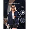 thumbnail image 5 of NAYTOAO Women's Plus Size Waffle Bomber Jacket, Lightweight Casual Outerwear, 5 of 7