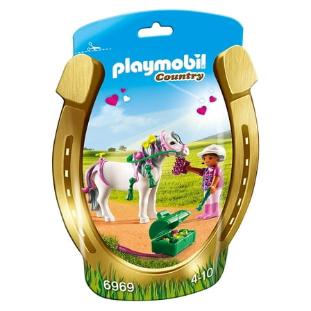 Playmobil 6969 Groomer with Heart Pony