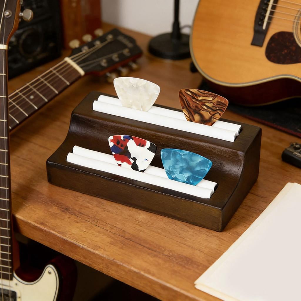 Yihuala Portable Guitar Pick Storage Box with 100 Picks Light weight Guitar Pick Display Holder For Musicians Practice