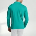 thumbnail image 4 of Inglocry Men's Golf Polo Shirts Long Sleeve Performance Collar Shirts Lightweight Summer Casual Quick Dry Tee Turquoise M, 4 of 5