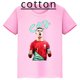 thumbnail image 2 of Camiseta de algodón de manga corta de verano para niños y niñas con estampado de Ronaldo, camisetas rosas, ropa periférica de fútbol para niños, 2 of 5