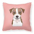 thumbnail image 1 of "Caroline's Treasures BB1202PW1818 Almohada de Jack Russell Terrier rosa con tablero de ajedrez, 45 x 45 cm, multicolor" Caroline's Treasures BB1202PW1818, 1 of 1