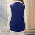 thumbnail image 3 of Cmfcve Oversized Fleece Lined Winter Vest for Women Slimming Drawstring Padded Jacket Sleeveless Solid Color Warm Coat with Pockets, 3 of 8