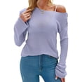 thumbnail image 4 of Long Sleeve Women's Casual Tulle Top Blouse Lightweight Knit Pullover Sweater, 4 of 6