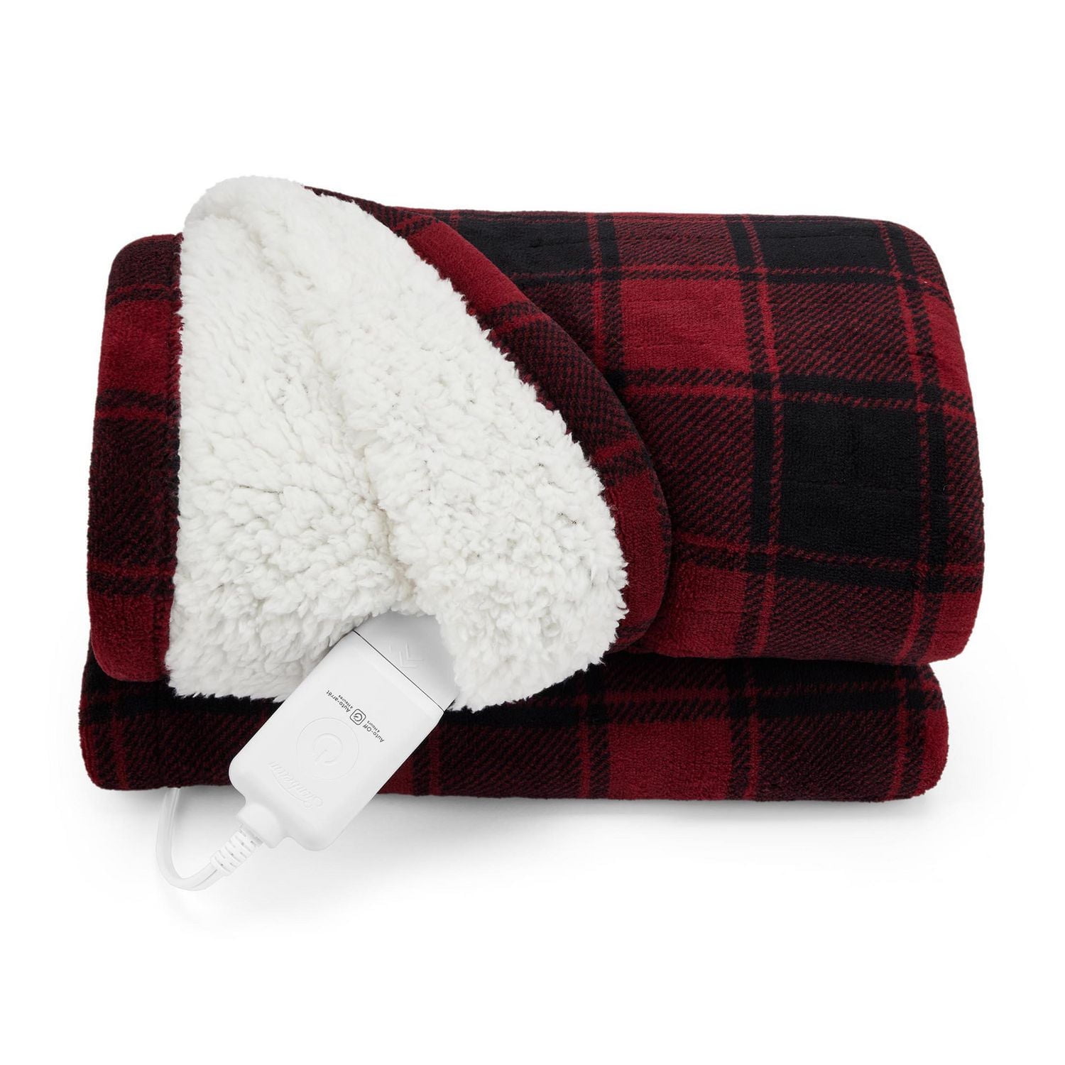 Sunbeam Throw Microplush Reverse Sherpa, Heat Settings, 4-Hour