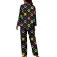 thumbnail image 5 of Kuiaobaty Colorful Dog Paw Pattern Pajamas Set for Women 2pcs Long Sleeve Button Down Sleepwear Nightwear Soft Pjs Lounge Sets Tops and Pants with Pockets, Size XS, 5 of 7