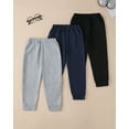 thumbnail image 4 of Toddler Boys Clothes Boys Pants Toddler Kids Boys Sweatpants 3 Pack Elastic Waist Joggers Color-blocked Pants 2T 3T 4T 5T Size 6 7 Black Blue Gray, 4 of 7