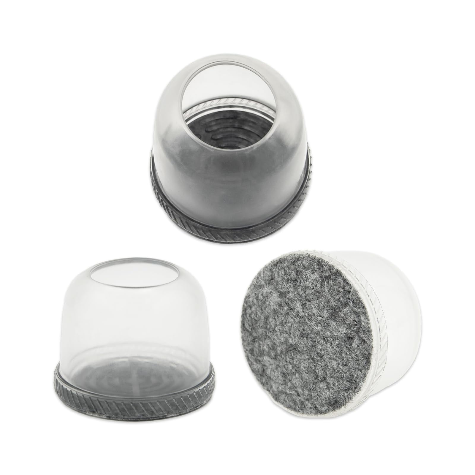 Flyshop 8PCS Durable Round Chair Leg Caps with Felt Pads Prevent Scratches Reduce Noise Protective Caps Felt Furniture Pads Floor Protectors, Transparent, Large: 25 to 30mm