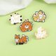 thumbnail image 4 of Juego de 5 broches esmaltados con forma de zorro, varios animales, para mujeres, niñas, niños, hombres, mochilas, chaquetas, sombreros y bolsos, 4 of 5