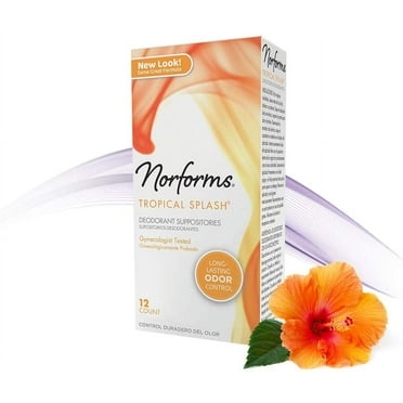 Norforms Deodorant Suppositories, Tropical Splash, 12 Ct