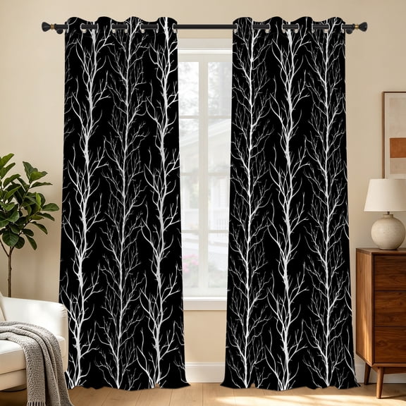 Tchckioa Neutral Print Blackout Curtains for Bedroom,Thermal Insulated Grommet Drapes,42x63 Inch,2 Panels