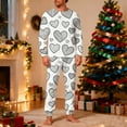 thumbnail image 2 of Lorytime Couple Pajamas Matching Sets Valentines Day Heart Long Sleeve Crewneck Tops with Pockets Pants Men Homewear, 2 of 8