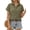 Army Green, variant on MOYIKO Short Sleeve Summer Tops for Women Casual Button Down Shirts Striped Business Work Blouses