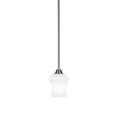 thumbnail image 1 of Toltec 3401-BN-681 Paramount 1 Light Mini Pendant In Brushed Nickel Finish With 5.5" Zilo White Linen Glass, 1 of 1