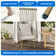 thumbnail image 5 of Dextrus Outdoor Patio Dining Chairs, PE Rattan Outdoor Dining Armchair with Cushion, Single Sofa Chair Wicker Bistro Chairs - Beige, 5 of 10