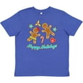 thumbnail image 3 of Inktastic Happy Holidays with Gingerbread Cookies Youth T-Shirt, 3 of 5