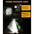 thumbnail image 3 of Auxbeam 3 inch Led Pods X-PRO Series Amber Light White Off Road Driving Light Super Spot Flood Combo Offroad LED Cube 80W 120° Wide Combo Ditch Light for Jeep ATV Wrangler Ford Truck Pickup, Pair C17, 3 of 3