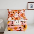 thumbnail image 5 of Homewish Sweet Halloween Cartoon Ghost Full Size Comforter Sets,Sunflower Pumpkin Print Bedding Comforter Set,Light Pink Orange,Halloween Reversible,3-Piece,1 Comforter and 2 Pillowcases, 5 of 7