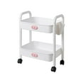 thumbnail image 4 of Estante de carro de almacenamiento duradero Carro con ruedas móviles con cesta colgante Carro rodante para salón Dormitorio Baño Suministros para , 2 niveles Soledad carrito rodante, 4 of 10
