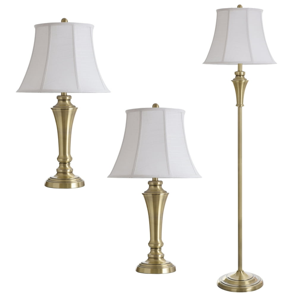 Floor Lamp/Table Lamp Set - 3-Piece Set (2 Table, 1 Floor) - Geneva