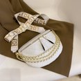 thumbnail image 1 of Bolso de pecho a la moda para mujer, Bolso de sillín acolchada con cremallera informal para regalo (blanco), 1 of 9