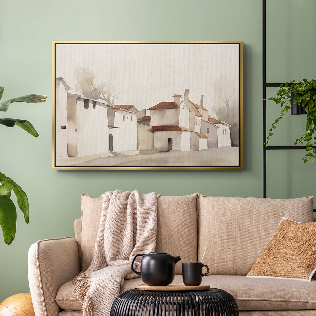 Vintage Landscape-XII By Wexford Home Framed in Gold Wood Gallery Wrapped Canvas 27 in. x 41 in.
