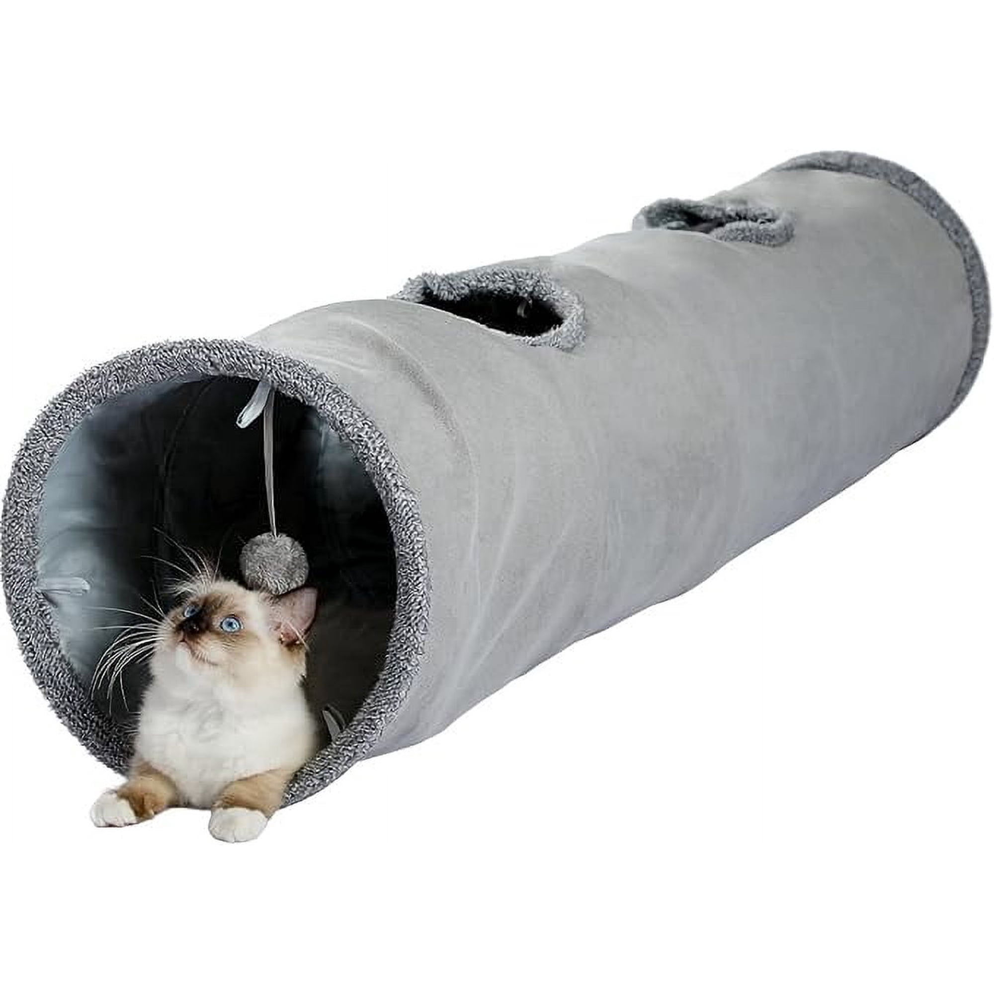 Cat Tunnel 51 Inches Long Cat Toys Collapsible Tunnel 12 Inches in Diameter Large Cat Tube for Big Cat,Rabbits and Puppy- Large