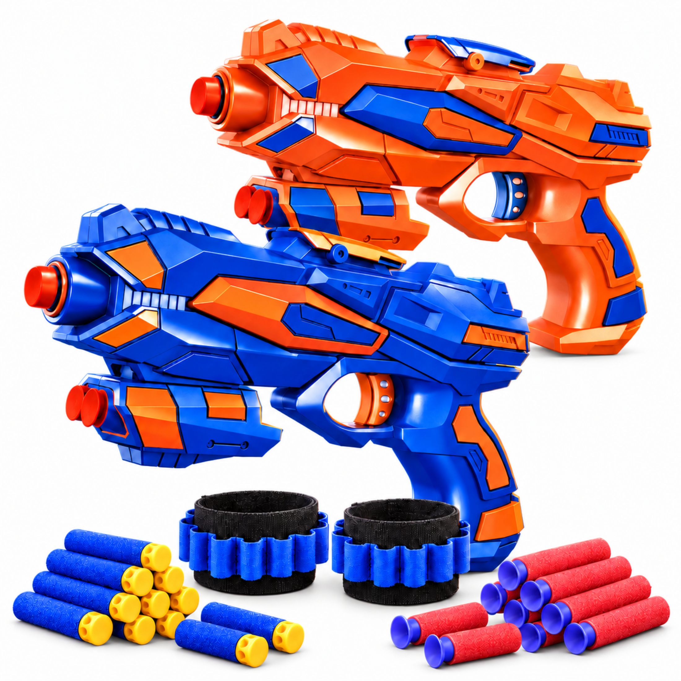 JoyX Foam Dart Blaster 2 Pack with 60 Darts & Wristbands photo 1