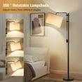 thumbnail image 6 of NATYSWAN Floor Lamp for Living Room, Adjustable Height Standing Lamps with 350° Rotate White Lampshade, 67.5-Inch Modern Tall Lamp Dimmable Floor Lamps for Corner Bedroom Home Office (Bulb Included), 6 of 8