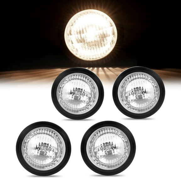 KOJEM Set of 4 Fender Lights Sealed Beam Headlight Compatible With John Deere 2010 2640 3010 3020 4010 4020 1020 1520 1530 5010 5020 6030 Replacement For 388945R1 Clear Lens