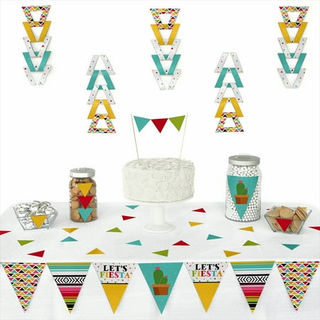 - Let's Fiesta - Triangle Mexican Fiesta Party Decoration Kit - 72 Pieces