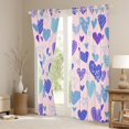 thumbnail image 3 of Manfei Kawaii Heart Curtains and Drapes,Girls Graffiti Loves Black Out Curtains,Pink Purple Blue Curtains Pack of 2 (52x63 Each) For Girls Kids,Breathable Bedroom Decorative, 3 of 6