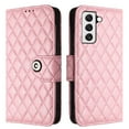 thumbnail image 7 of for Samsung Galaxy S21 FE Wallet Case, Elegant Card Holder Cash Slot PU Leather Kickstand Wrist Strap Wallet Shockproof Protective Flip Women Girls Case Cover for Samsung Galaxy S21 FE, Pink, 7 of 7