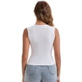 thumbnail image 2 of DARING DIVA Women's Wide Straps Square Neck Camisole Slimming Undershirt S White, 2 of 5