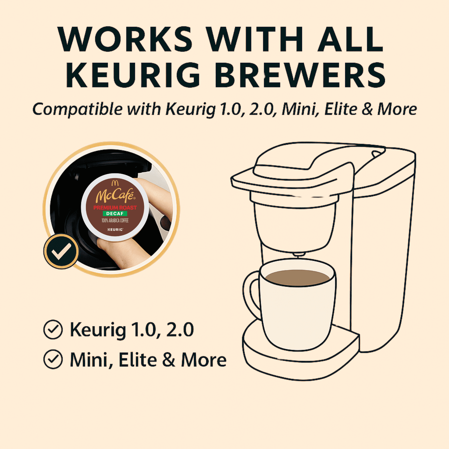 Decaf K-Cups 30pc Variety Pack: Dunkin, McCafe Arabica, Maxwell House Blend with Coffee Recipe eBook