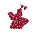 thumbnail image 2 of EYIIYE Bébé Fille Floral Robe Romper + Bandeau Volant Licou Body, 2 of 6
