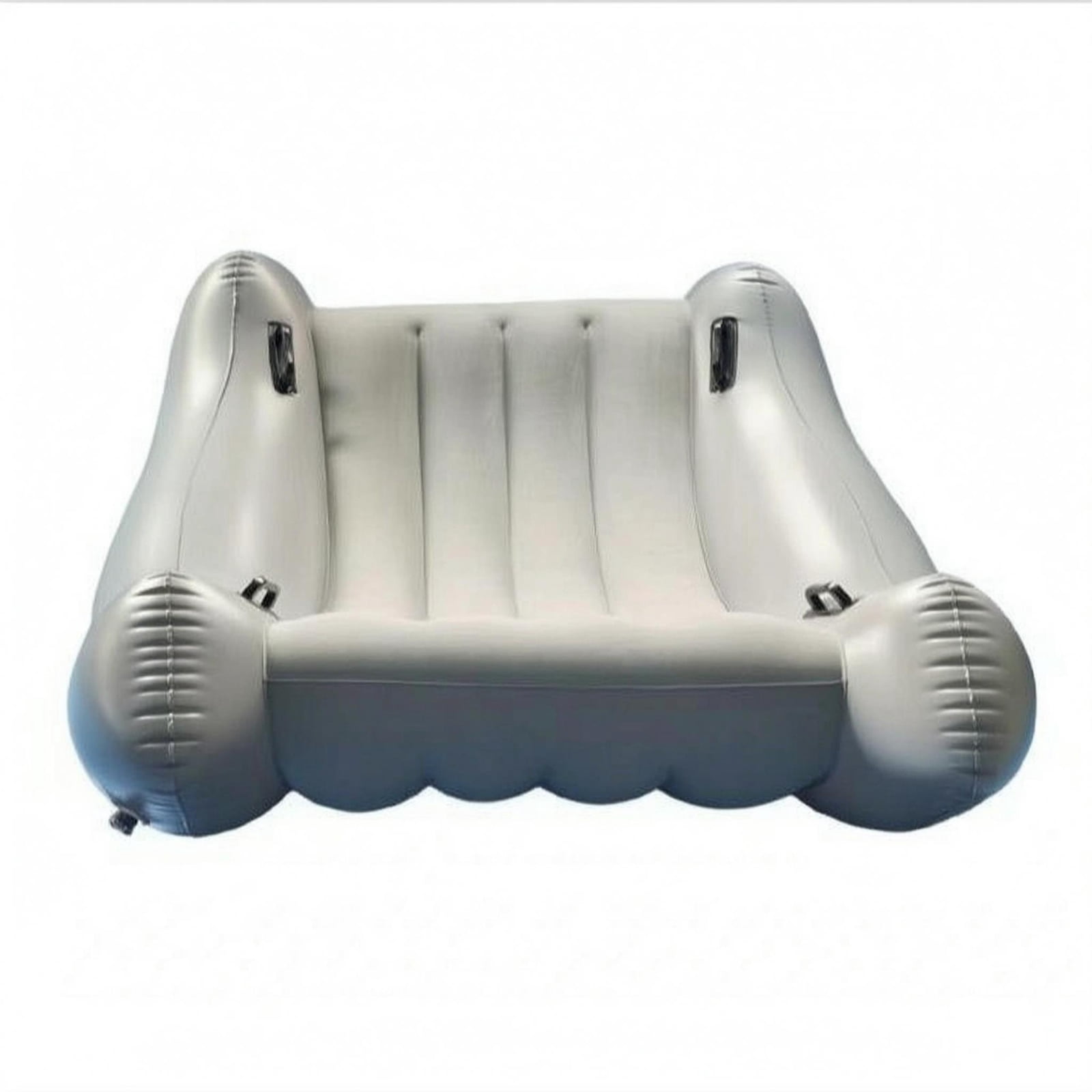 predolo Inflatable Kids Sofa Curved Side Bolsters PVC Lounge Sofa Ribbed Seat Molded Lounge Chair, Beige