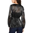 thumbnail image 2 of I.N.C Womens Glam Wrap Blouse, Black, Small, 2 of 3