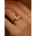 thumbnail image 5 of Jewelerix Gorgeous Moissanite Diamond Anniversary Ring Bezel Pear Shape Engagement Ring for Her Yellow Gold Vermeil Mother's Day Gift, 5 of 6