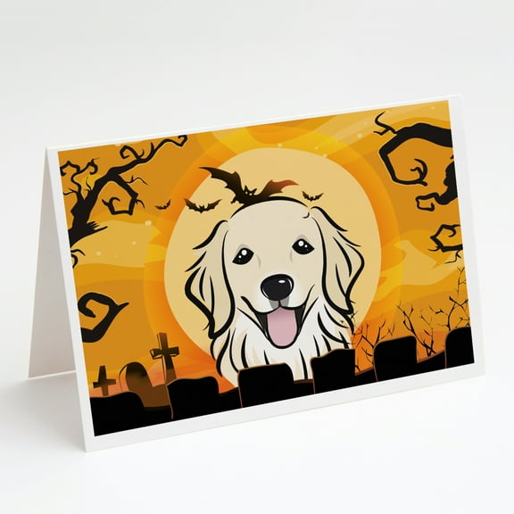 Halloween Golden Retriever Greeting Cards and Envelopes Pack of 8