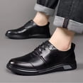 thumbnail image 6 of TIREOW Men's Genuine Leather Oxford Classic Round Toe Casual Fashion Shoes Lace Up Lug Sole Soft Bottom Business Work Dress Shoes Comfort Oxfords Dress Shoes, 6 of 7