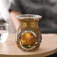 thumbnail image 3 of ziyahi Aroma Wax Burner Shiny Glass Oil Burner Aromatherapy Essential Oil Diffuser Fragrance Diffuser for Decor Orange Silver, 3 of 6